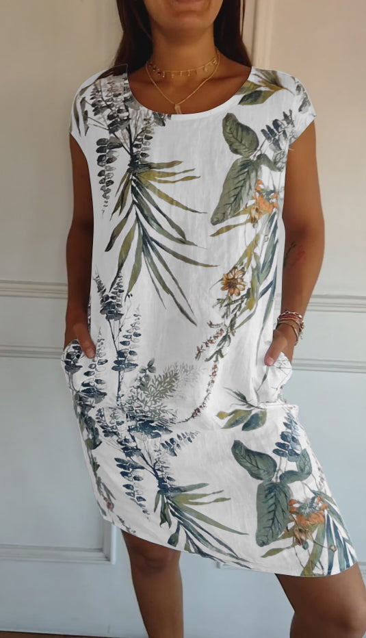 Florine™ | Robe Botanique à Col Rond