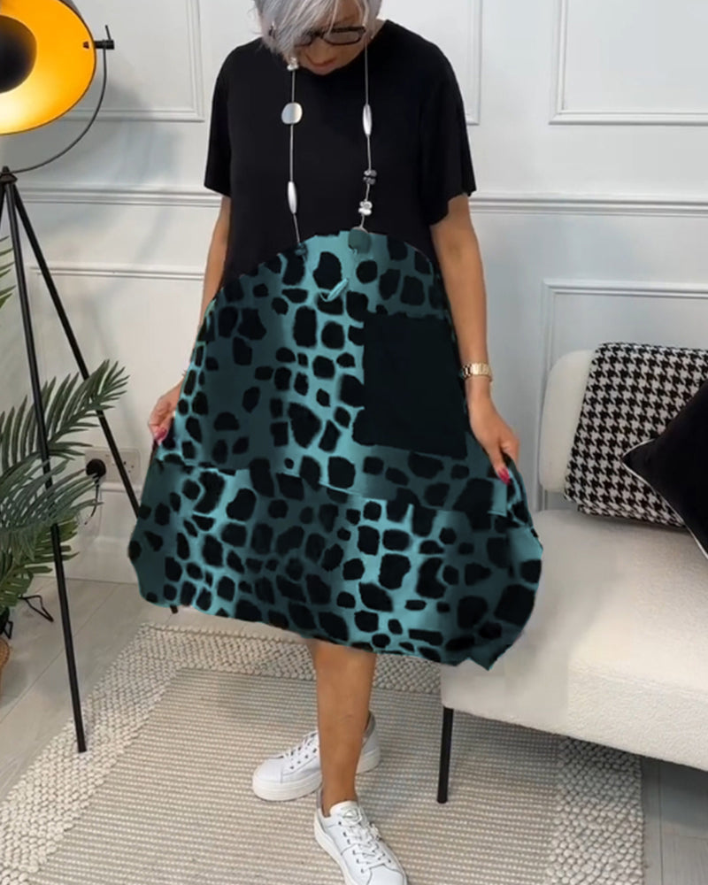 Naomi™ | Robe Décontractée à Imprimé avec Col Rond