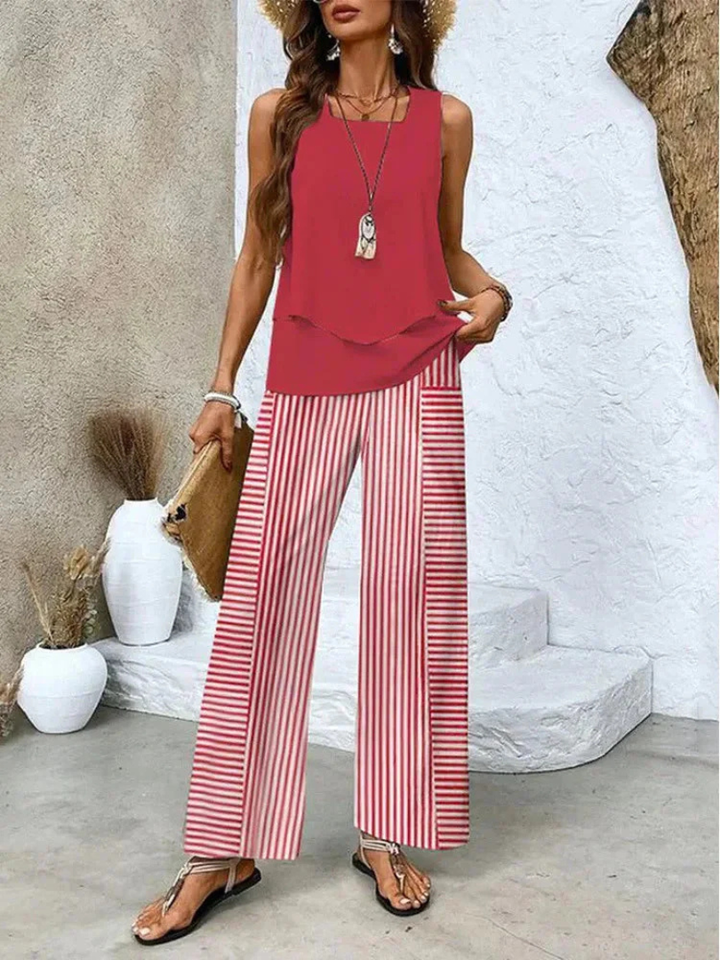 Ovelynra™ | Haut sans manches et pantalons à jambe large