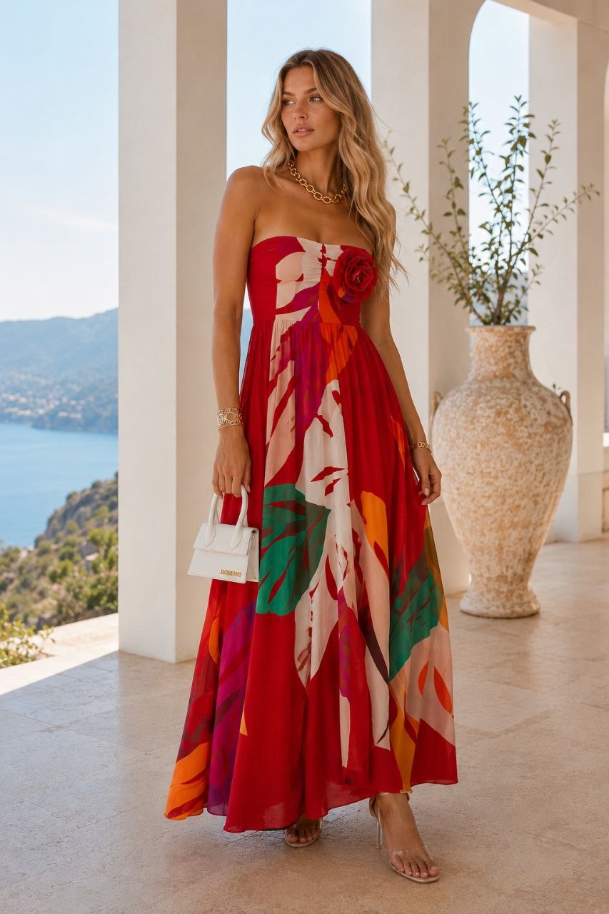 Robe Longue Fleur Bandeau