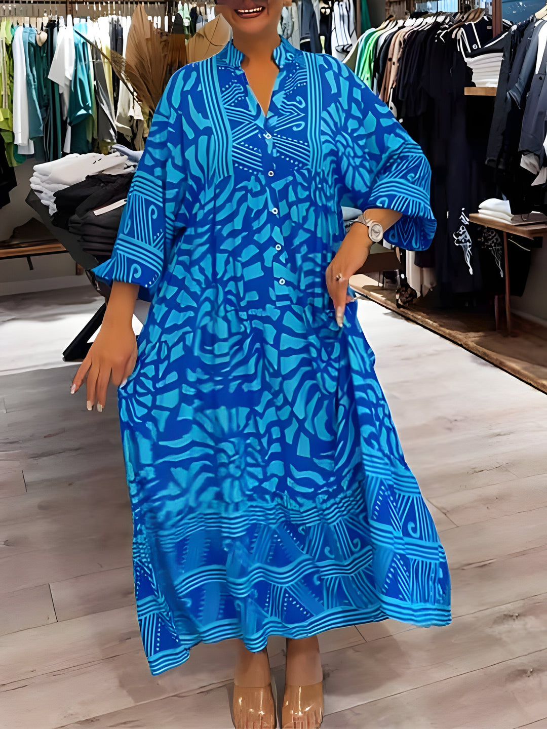 Ivana™ | Printed V-Neck Robe