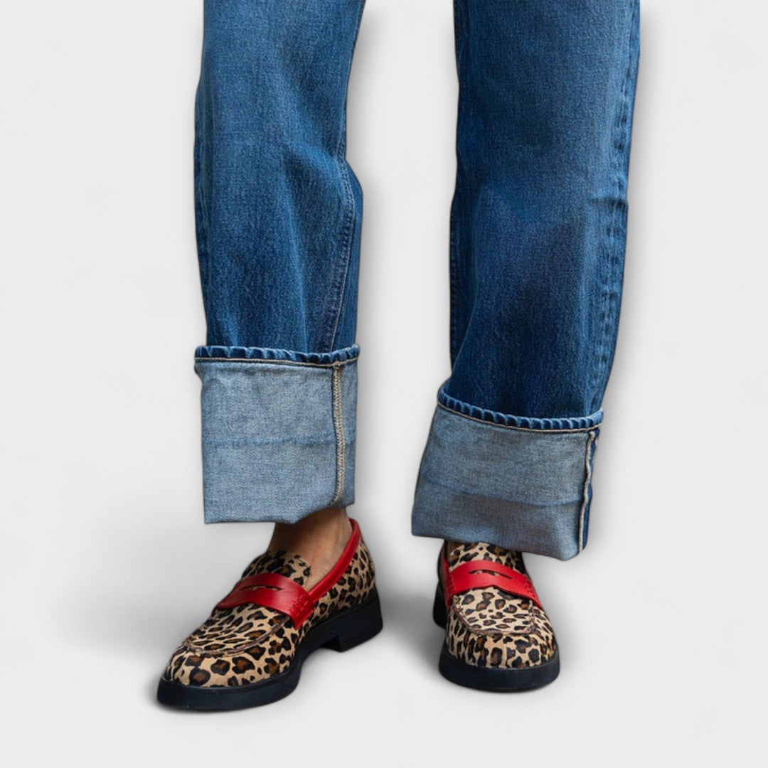 Nadia™ | Mocassins Léopard à Bout Rond