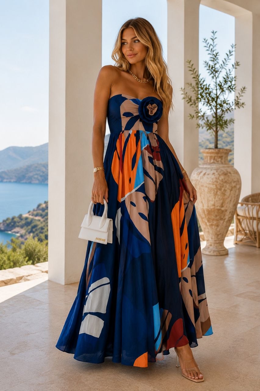 Robe Longue Fleur Bandeau