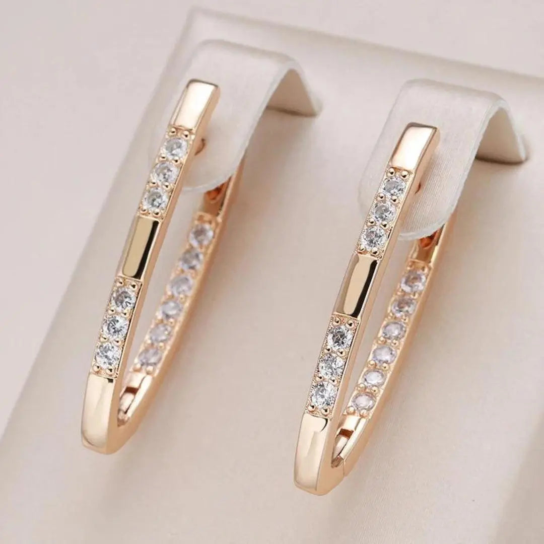Boucles d'oreilles élégantes avec des pierres de zircon
