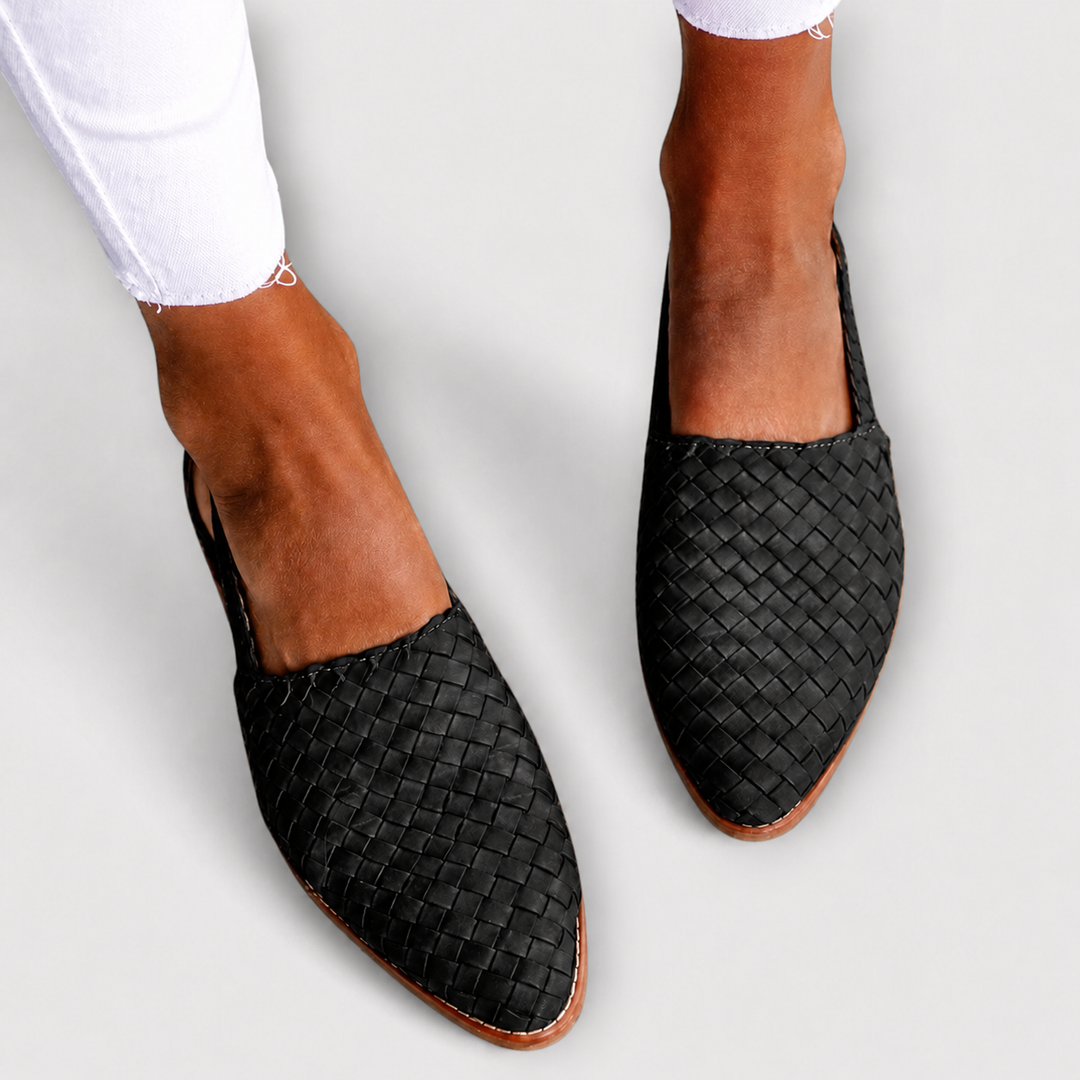 Simone | Mocassins Tressés à Bride Arrière