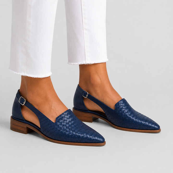 Simone | Mocassins Tressés à Bride Arrière