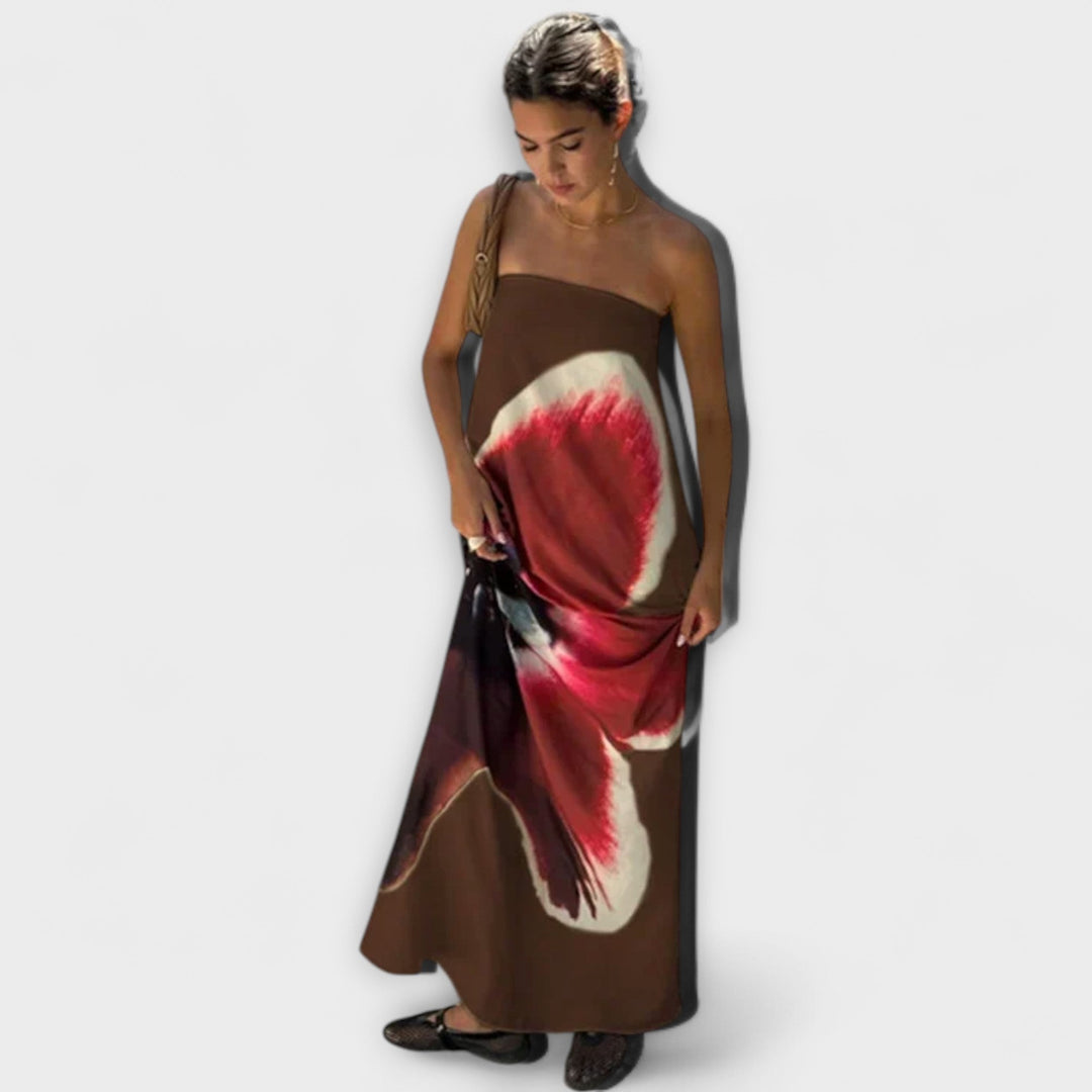 Robe maxi sans manches à épaules dénudées