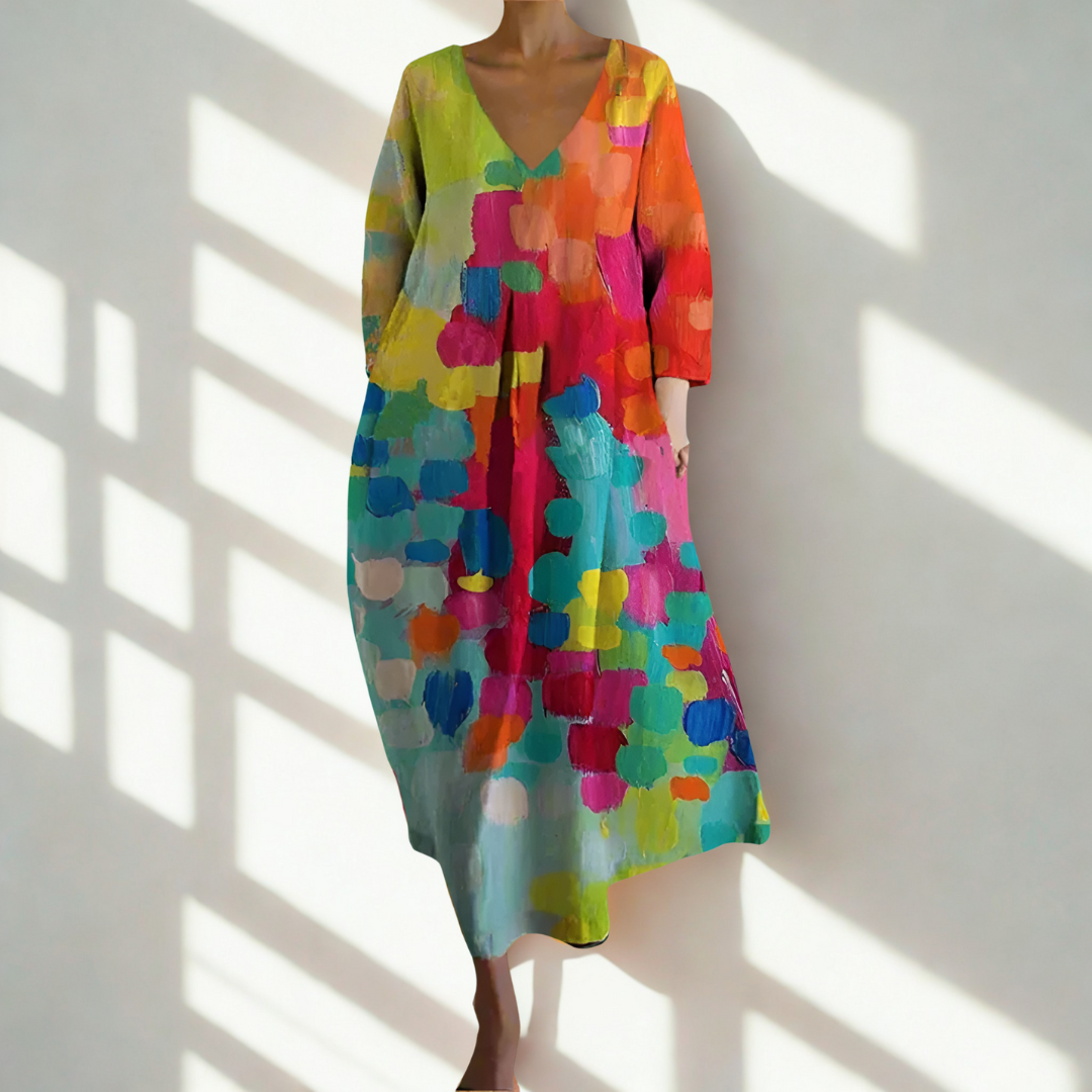 Iris™ | Robe Colorée à Décolleté en V