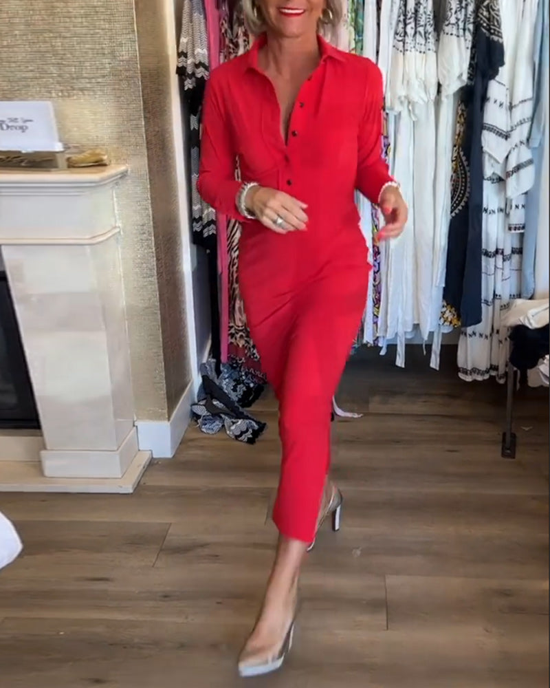 Camille™ | Robe Élégante Unie avec Fente