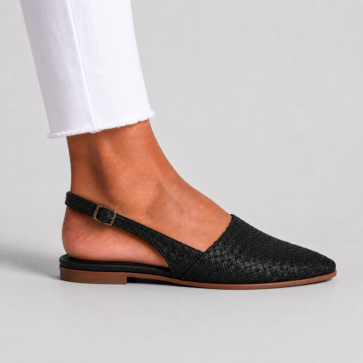 Simone | Mocassins Tressés à Bride Arrière