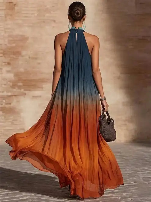 Paula | Robe longue halter/V dégradée