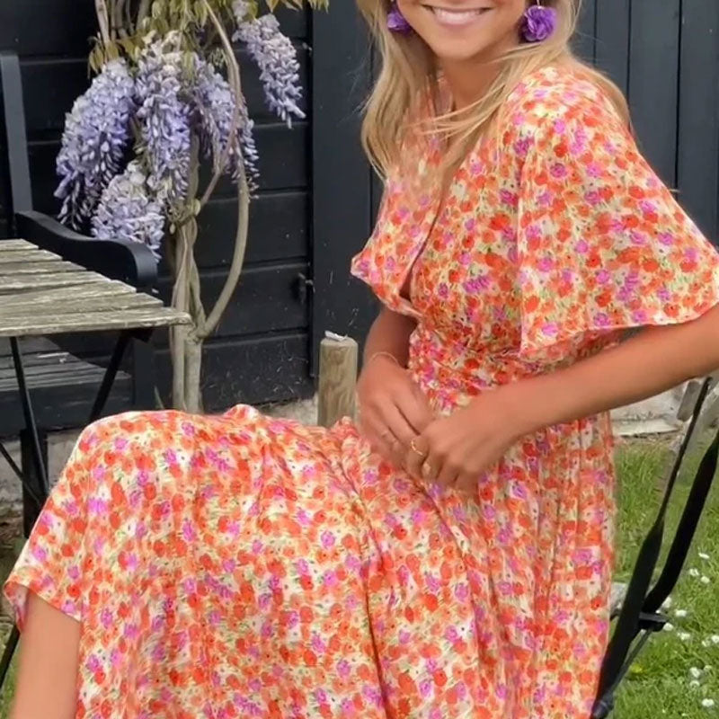 Mirabelle™ | Robe V-Décolleté avec Imprimé