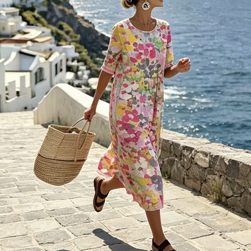 💥✨Offre spéciale à durée limitée : 50 % de réduction -👗Robe ample à imprimé floral pour femme