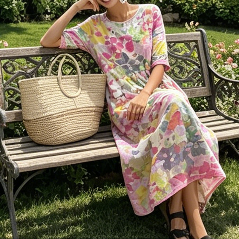 💥✨Offre spéciale à durée limitée : 50 % de réduction -👗Robe ample à imprimé floral pour femme