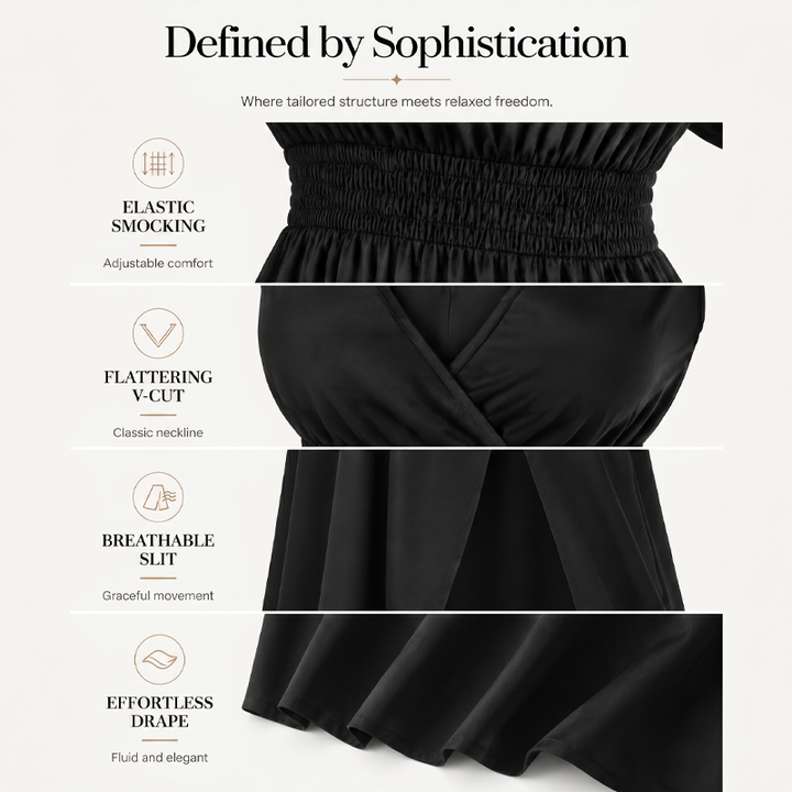 Robe longue d'été femme à col V avec fente latérale