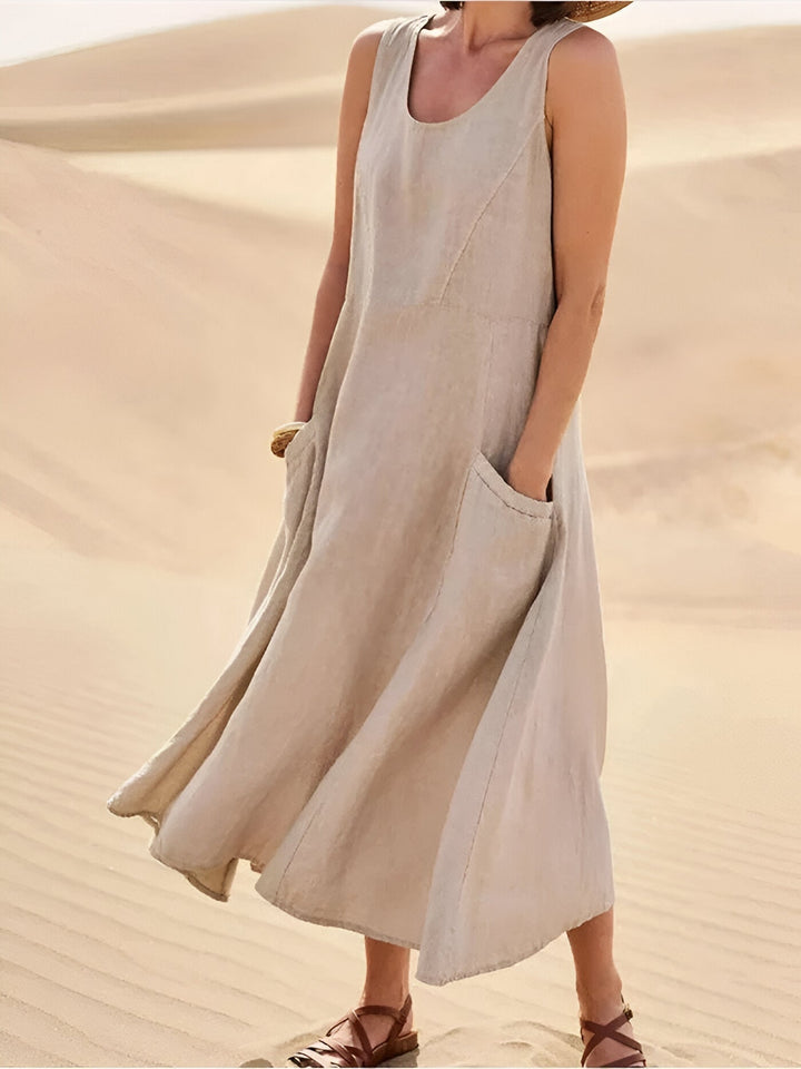Isaline™ | Robe d'été en Coton et Lin avec Poches