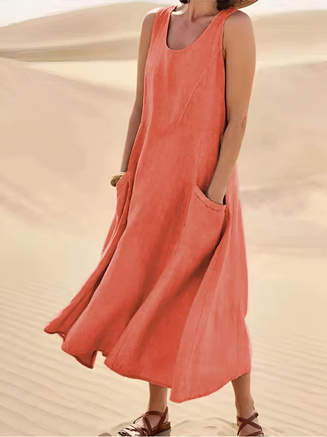 Isaline™ | Robe d'été en Coton et Lin avec Poches