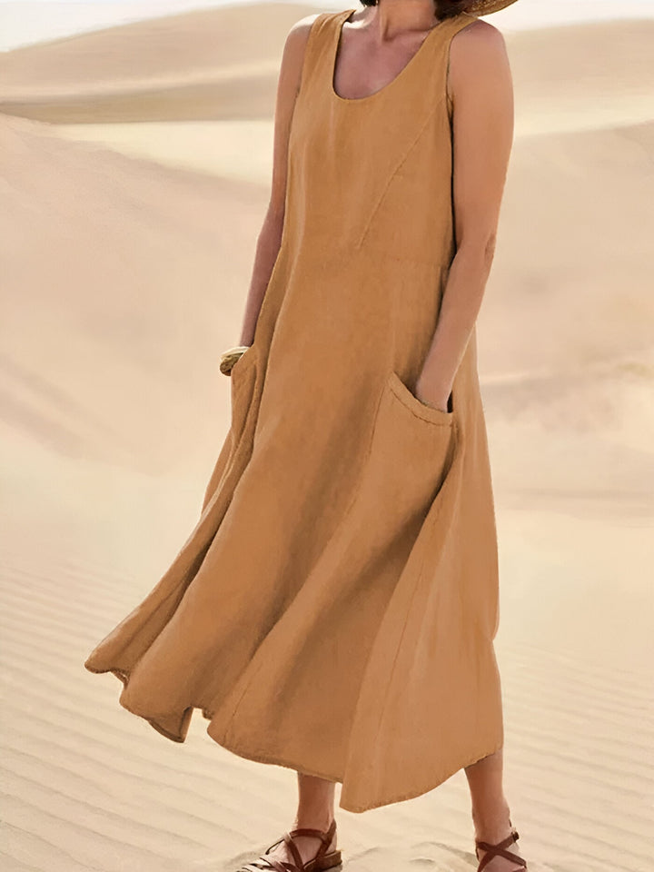Isaline™ | Robe d'été en Coton et Lin avec Poches